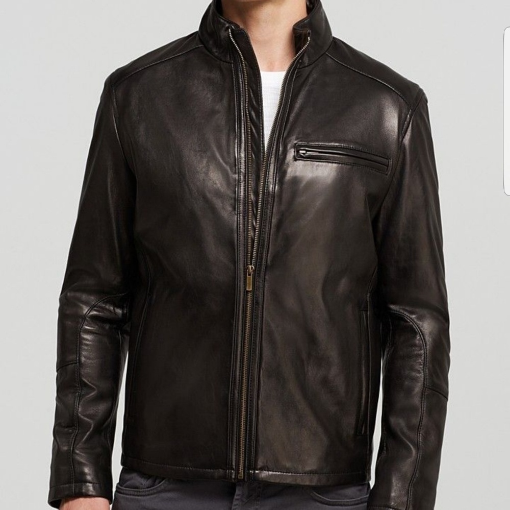 Cole haan moto leather jacket